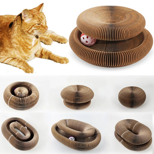 Magic Organ Foldable Cat ScratchPawsyTrailMagic Organ Foldable Cat ScratchTwo in one, for claw grinding and playing

It's a cat scratcher and a lounger in one! Let your furry friend enjoy great fun while grinding claws. 
Protect your furni