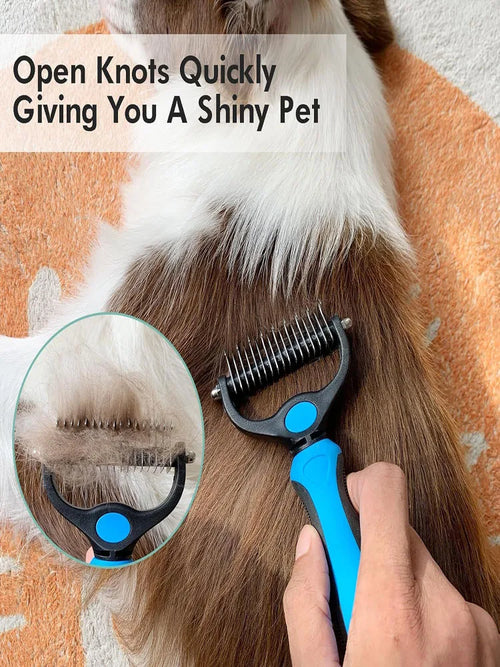 Efficient Double-Sided Pet Grooming BrushPawsyTrailEfficient Double-Sided Pet Grooming Brush🐈Introducing our revolutionary dog and cat hair removal comb! 

🐕Whether you have a long- or curly-haired pet, this comb is a must-have for your grooming routine.
