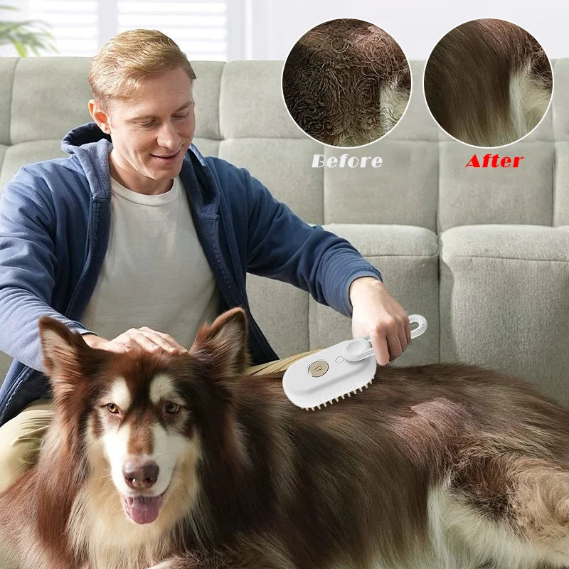 3 in 1 Steamy Grooming Brush Dogs