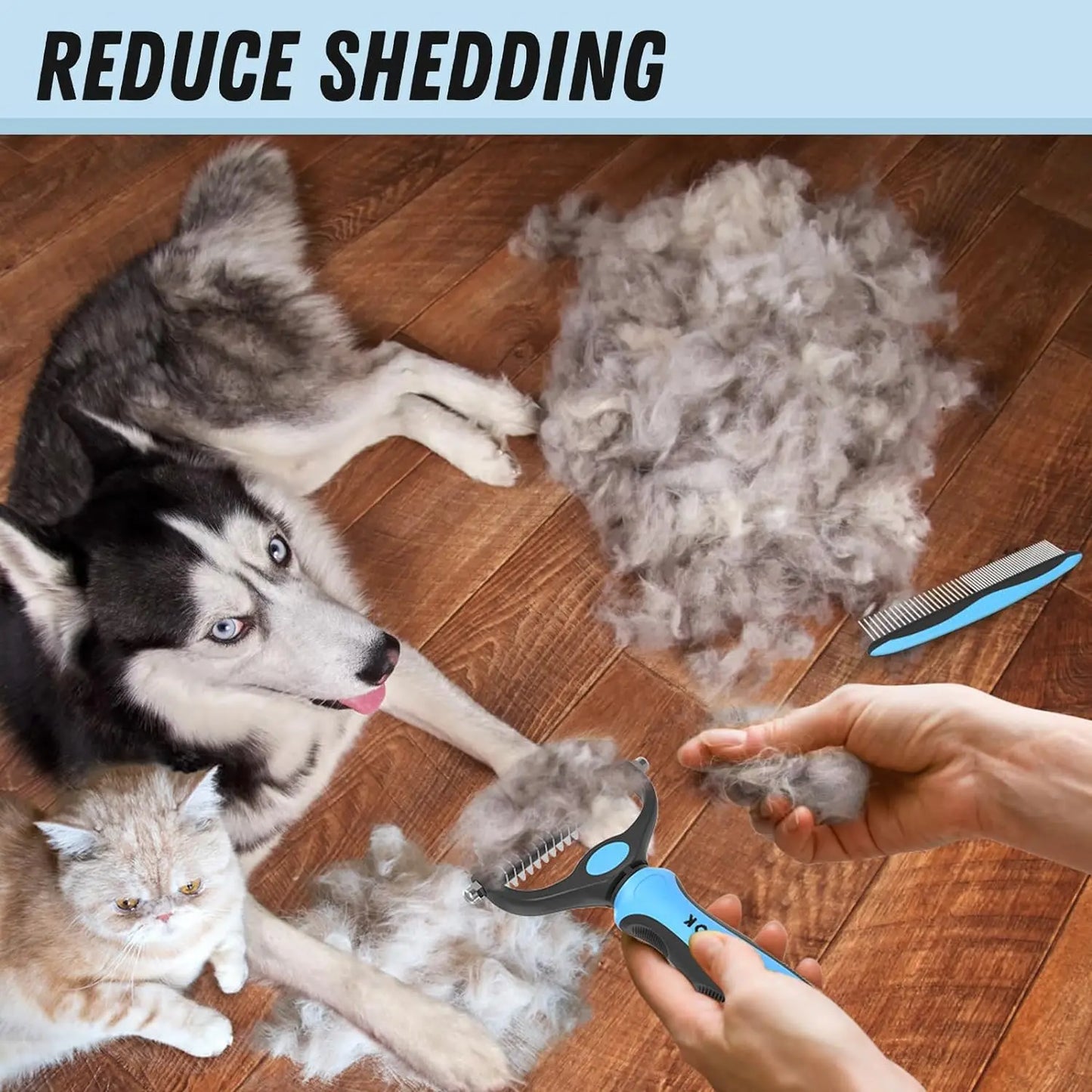 Efficient Double-Sided Pet Grooming Brush