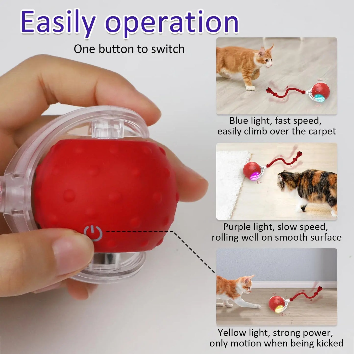 Cat Rolling Ball Bird Chirping Interactive