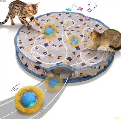 Electric Cat Toys,Hide and Seek Kitten Toy,Chirping