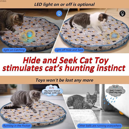 Electric Cat Toys,Hide and Seek Kitten Toy,Chirping