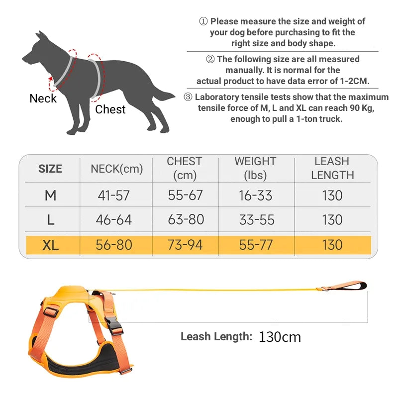 All-in-One Dog Harness and Retractable Leash Set